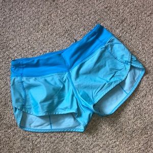 Lululemon Speed Shorts, Size 4 - Electric Blue